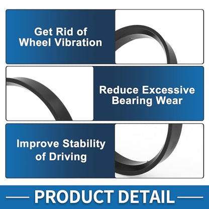 Car Wheel Hub Centric Rings Durable OD 63.4mm to ID 58.6mm Wheels Center Shaft Shock Absorbing Hubrings Polycarbonate Black 4 Pcs - size: OD 63.4mm to ID 58.6mm
