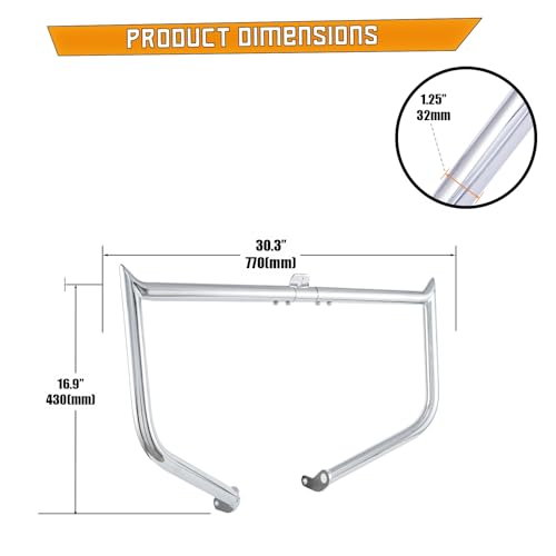 Kinglemc Crash Bar Engine Guard for Harley Softail(Chrome-D) - color: Chrome-D