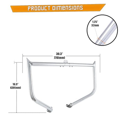 Kinglemc Crash Bar Engine Guard for Harley Softail(Chrome-D) - color: Chrome-D
