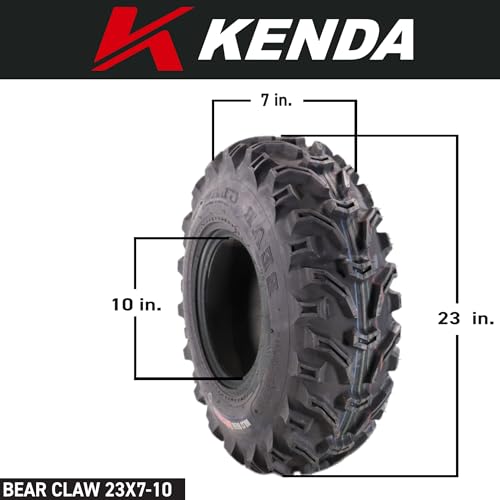 Kenda Bear Claw Front 23x7-10 & Rear 23x10-10 ATV, UTV, or SXS Tires - size: 23x7-10 & 23x10-10