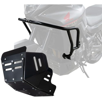 Tusk Crash Bars with Quiet Glide ADV Skid Plate Kit (Black) Compatible with Honda Transalp XL750 2024-2025