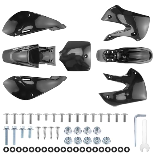 PRO BAT 7 PCs Plastic Fender Complete Kit - color: Black Plastic Fender Kit