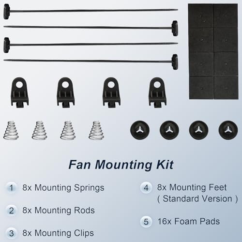 MuHize 7 Inch Twin Radiator Fan Kit 800 CFM Push/Pull Slim Cooling Fans 2PC - size: 2Pcs-7 inch
