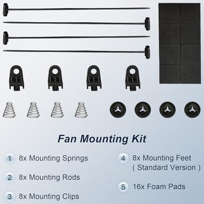 MuHize 7 Inch Twin Radiator Fan Kit 800 CFM Push/Pull Slim Cooling Fans 2PC - size: 2Pcs-7 inch