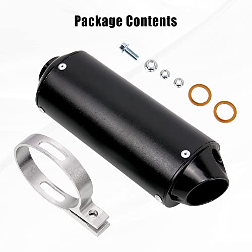 Sporacingrts Black Exhaust Muffler 26mm 1.02 inch muffler,dirt bike muffler Compatible with QUAD ATV 4 Wheeler Dune Buggy Chinese Dirt Pit Bike 125cc 110 50cc