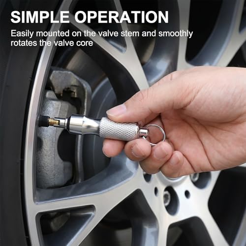 2Pcs Valve Core Removal Keychain, Portable Valve Stem Core Remover