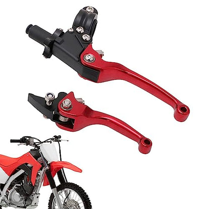 JFG RACING Motorcycle Clutch Brake Lever 7/8'' 22mm Folding Levers Aluminum Alloy Universal for 110cc 125cc 140cc 150cc SSR Apollo RFZ 125 DBX18/19 Xpro Coolster Thumpstar Baja Dirt Pit Bike Red - color: Red
