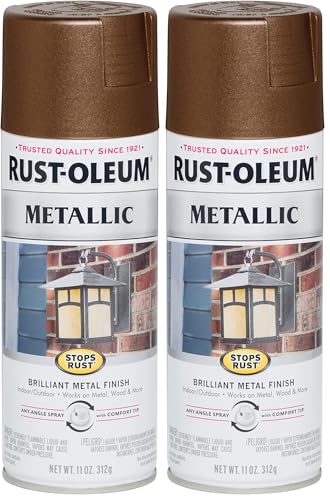 Rust-Oleum 286525 Stops Rust Metallic Spray Paint, Dark Copper, 11 Oz (Pack of 2) - color: Dark Copper, size: 11 Fl Oz (Pack of 2)