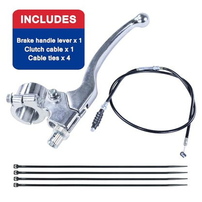 7/8" Dirt Bike Left Clutch Handle Lever and 38.9'' Clutch Cable for SSR110 SSR125 SSR140 Coolster M125 Apollo RFZ125 Tao Tao DB17 Baja Kayo Roketa Kinda Chinese Pit Dirt Bike Motorcycle Silver - color: Silver