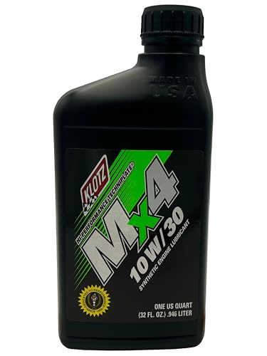 Klotz MX-4 TechniPlate, Hi-Performance Synthetic Motor Oil Lubricant for 4-Stroke Off-Road Racing Motorcycle & ATV Engines (10W-30) - size: 10W-30