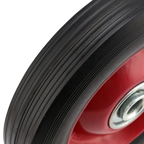 PINGEUI 4 PCS 8 Inch Solid Rubber Tire, Flat Free Solid Rubber Wheels, Hand Truck Replacement Wheels, 1/2-Inch Axle Hole, 220 lbs Max Load-Bearing Capacity