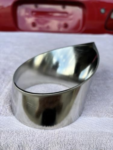 304 Stainless Steel Teardrop Exhaust Tip — Weld-On Universal Turbo Exhaust Outlet, Custom Fabrication Performance Tip, Corrosion Resistant (4" / 102mm) - size: 4"