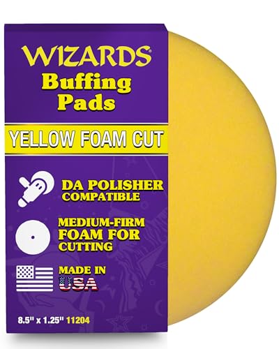Wizards Yellow Foam Cut Buffing Pad - Orbital Buffer - 8.5" x 1.25" - color: Foam Cut Buff Pad