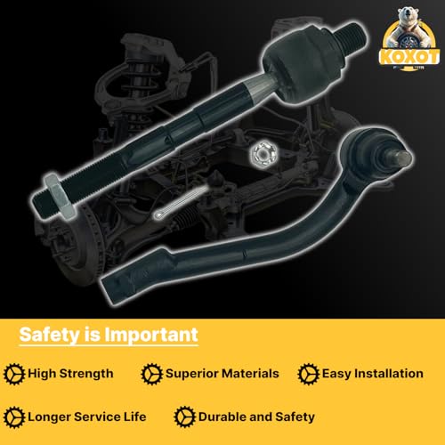 4pcs Front Inner & Outer Tie Rod Ends Kit Fit for Hyundai Santa Fe 2007 2008 2009 2010 2011 2012, Fit for Kia Sorento 2011 2012 2013 | EV800231 ES800035 ES800055 - size: ES800035 ES800055 EV800231 X2
