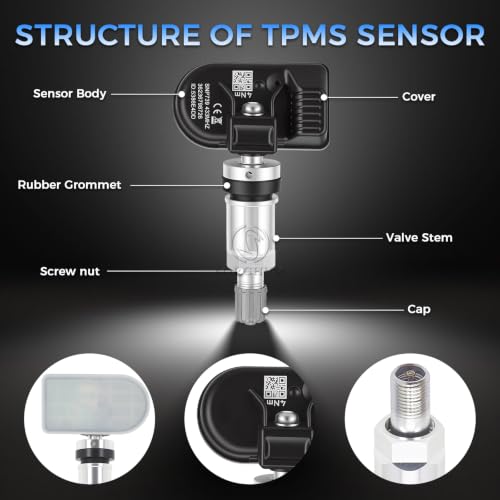 SORGHUM TPMS Sensors Tire Pressure Monitoring System Compatible with BMW 323i 335i 328i 525i 528i 530i 535i 750i X3 X5 X6 M3 M5 2006-2010 E90 E60 E61 E70 E71 E83 E91 Replace# 36236798726 Set of 4 - color: Gloss Black-36236798726