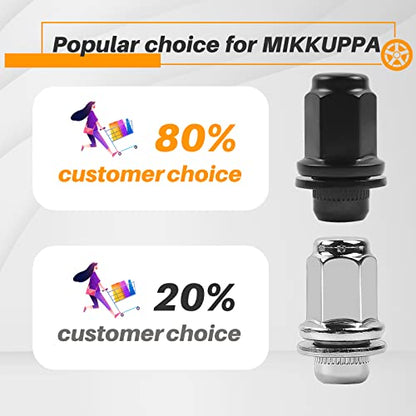 MIKKUPPA 24pcs M12X1.5 Black Mag Lug Nuts - 1.87" (47mm) Height 13/16" Hex Replacement for Toyota Tacoma 4Runner FJ Cruiser Lexus GX - color: Black, size: M12X1.5-1.9" (48mm) Long, style: 24 PCS