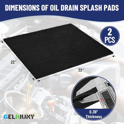 2 Pack 22" Oil Drain Splash Pad, Square Oil Change Mat, Oil Splash Pad - size: 2Pcs