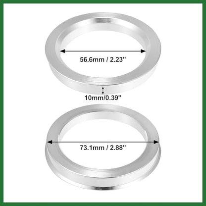 Motoforti 4pcs OD 73.1mm to ID 56.6mm Aluminum Alloy Car Hub Centric Rings Wheel Bore Center Spacer Long-Lasting