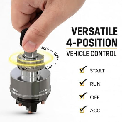 MGI SpeedWare 4-Position Universal Ignition Key Switch Acc/Off/IGN/Start