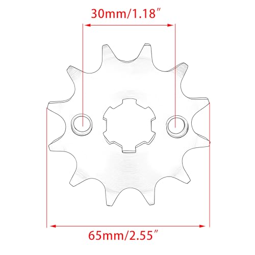 428-15T 17mm Motorcycle Front Engine Sprocket Whit Chain Links Kit Replacment for 50cc 70cc 110cc 125cc 150cc Dirt Pit Mini Pocket Bike ATV 4 Wheeler Moped Go Kart - size: 15T