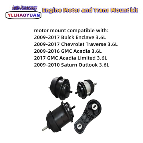 Yllhaoyuan Engine Motor Transmission Mount Kit for Traverse/Acadia 3.6L - size: 2009-2017 Buick Enclave 3.6L