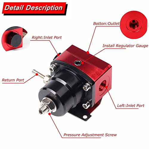 Adjustable Fuel Pressure Regulator Kit EFI Bypass Return 6AN 100PSI