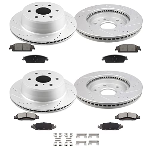 SCITOO Brake Kits Front Rear Brake Rotors Brake Pad:55097;55133;D1363;D1707 - size: 55097+D1363 & 55133+D1707 [4+8PCS]