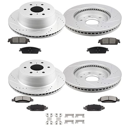 SCITOO Brake Kits Front Rear Brake Rotors Brake Pad:55097;55133;D1363;D1707 - size: 55097+D1363 & 55133+D1707 [4+8PCS]
