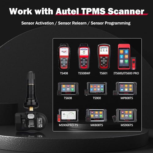 Autel TPMS Sensors MX Sensor Set of 8pcs Universal Tire Sensor Dual Frequency 315MHz/433MHz Autel MX Sensor Rubber Stem Programmable by TS508 TS408 TS508WF TS608 MS906TS ITS600 MS906PRO-TS - size: Sensor Rubber 8pcs