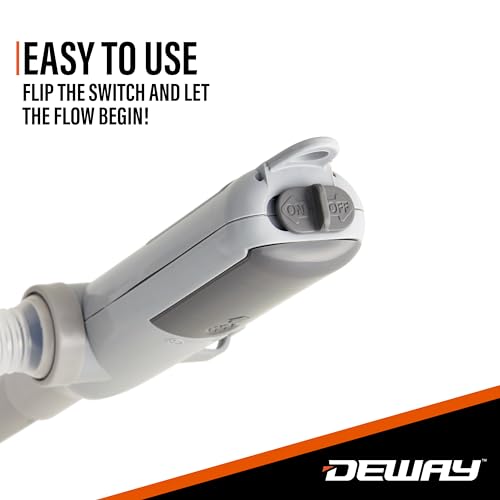 Deway Battery-Powered Stick Transfer Pump, AA Battery, 2.6 GPM, 39 In Hose - style: Basic No Auto-Stop