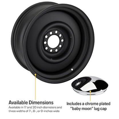 Smoothie Wheel, 17x8 Satin Black, Dual 5x5 & 5x5.5 Bolt Pattern, 4.5 BS