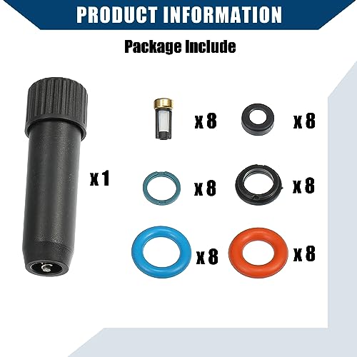 Fuel Injector Seal O-Ring for Volvo XC90 4.4L V8 2005-2011 for Volvo S80 4.4L V8 2007-2010 / Fuel Injector Rubuild Kit/Durable / 1 Set Black