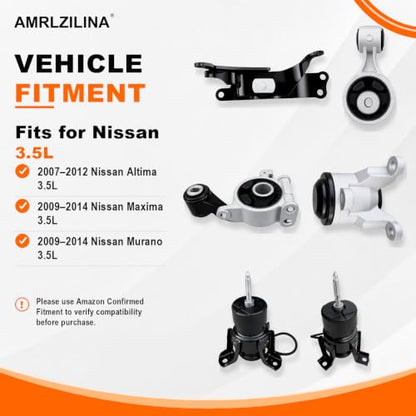 Engine Motor Transmission Mount Kit for Nissan Altima 2007-2012 - size: 2009-2014 Nissan Murano 3.5L