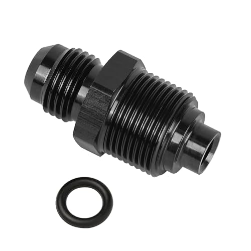 EVIL ENERGY 6AN Male Flare to M18x1.5 O Ring Seal Power Steering Adapter Fitting Connector Aluminum Black 1PC - size: 6AN to M18x1.5