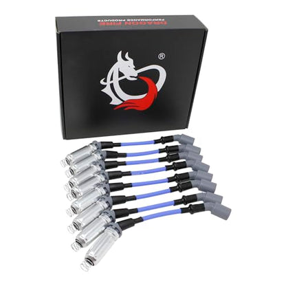 DRAGON FIRE PERFORMANCE Blue Direct Fit 8.5mm Spark Plug Wire Set Compatible With 1999-2019 Buick Chevrolet GMC Cadillac Pontiac Hummer LS1 LS2 LS3 LS6 LS7 LSA LS LSX V8 Oem Fit PWJ256-BL