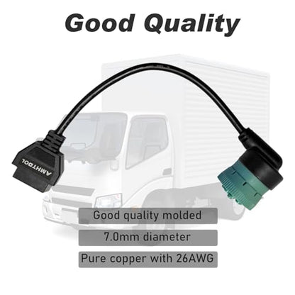 J1939 9 Pin OBD2 Adapter Cable,Truck 9 Pin to OBD2 16 Pin Connector - style: NEW J1939 9pin 90°