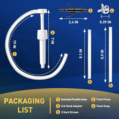 Fluid Pump for Standard Quart Bottles, 8cc Per Stroke, Premium Fluid Transfer Pump with Fixed Clasp, Transfer Gear Oil, Differential & Transmission Fluid (28mm)