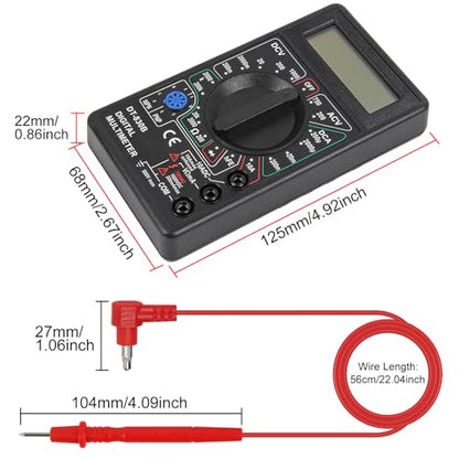 DT-830D Digital Multimeter with Buzzer Square Wave Output Voltage Ampere Ohm Tester Probe DC AC LCD Overload Protection