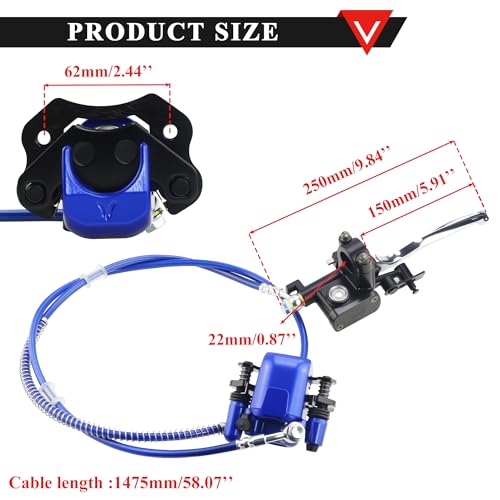 PRO BAT ATV Hydraulic Disc Brake Assembly - color: Blue