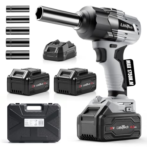 Cordless Impact Wrench, 1750N.m (1290Ft-lbs) 1/2" Impact Gun
