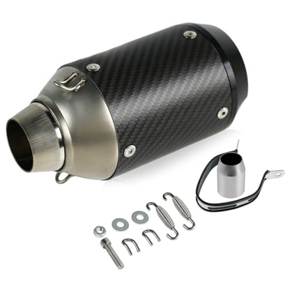 PACEWALKER Motorcycle Slip On Muffler, 2" Universal Carbon Fiber