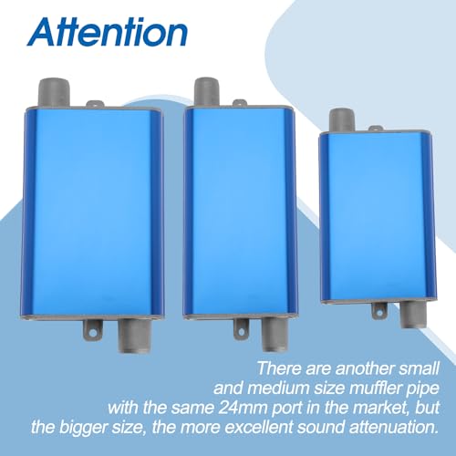 24mm Exhaust Muffler Pipe Upgraded for Chinese for Eberspacher Diesel Heaters Air Compressor with 2 clamps and screws, Blue - color: Blue