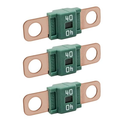 3PCS AMI/Midi Fuse, High Current 40A, Bolt-on Fuse Universal for Cars, Trucks, Construction Vehicles, Agricultural Machinery, Caravans, Passenger Cars, Electrocar Golf Cart (40A) - color: 40A