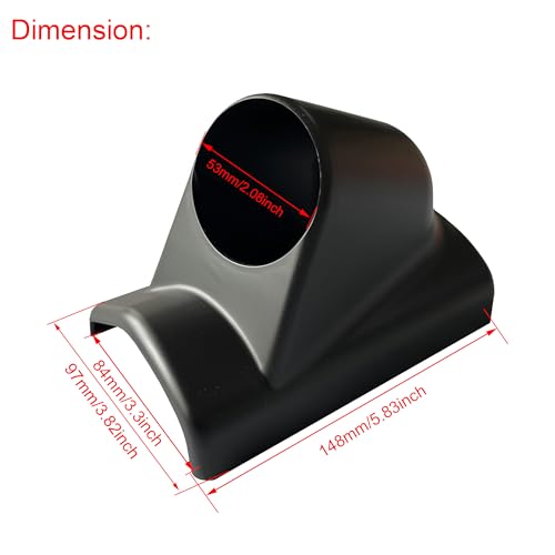 Universal Black 2" 52mm Single 1 Hole Pillar Gauge Pod Holder - size: Singe