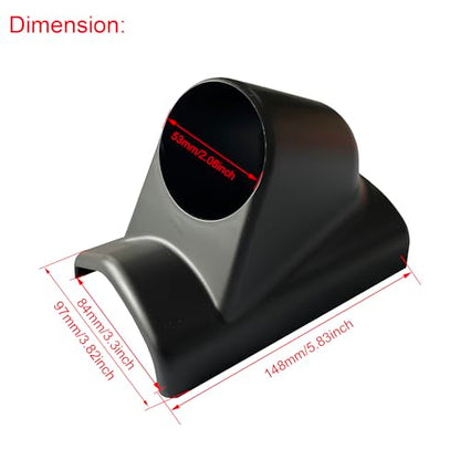 Universal Black 2" 52mm Single 1 Hole Pillar Gauge Pod Holder - size: Singe