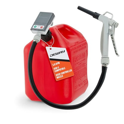 DeWay Fuel Transfer Pump, Trigger Nozzle, 51in Rubber Hose, 3.8 GPM - style: Hand-Trigger Nozzle w/ Rubber Hose