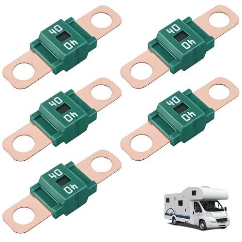 5Pcs AMI/Midi Fuse Kit - High Current Bolt-on Fuses for Battery Fuse Replacement - Heavy Duty Truck Fuses for Cars, RVs, Construction Vehicles & Marine Audio Systems (40A) - size: 40A