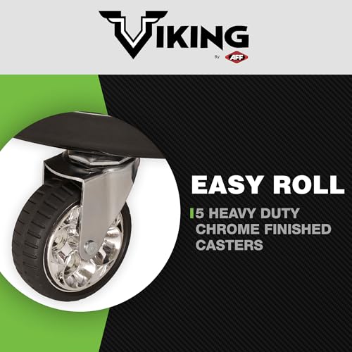 AFF Viking Rolling Shop Stool - Garage Stool on Wheels for Mechanics - Ergonomic Padded Seat - Tool Organizer Tray - 300 lbs Capacity (Multiple Styles) - style: Tractor Style Roller Seat