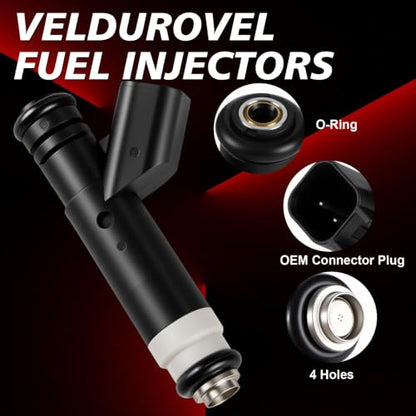 FJ867 V8 8PCS 4Holes Fuel Injectors Compatible with Ford/Mercury