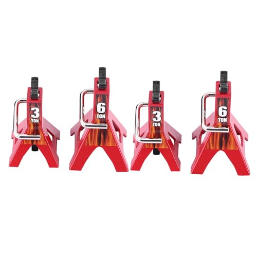 Simulation Jack Stands 4Pcs, Red Metal 3/6 Ton